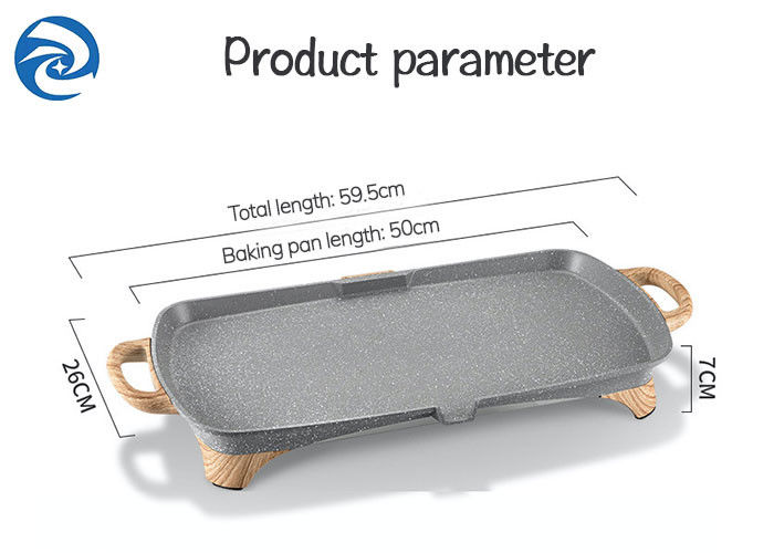 Batu Kayu Grain Panggangan Listrik Wajan Wajan 1350W 220V
