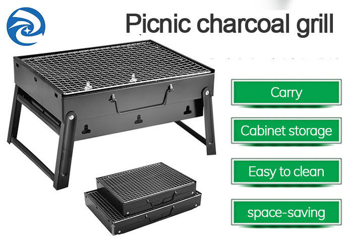BBQ Lipat Portabel Baja Tahan Karat 35cm × 27cm × 20cm