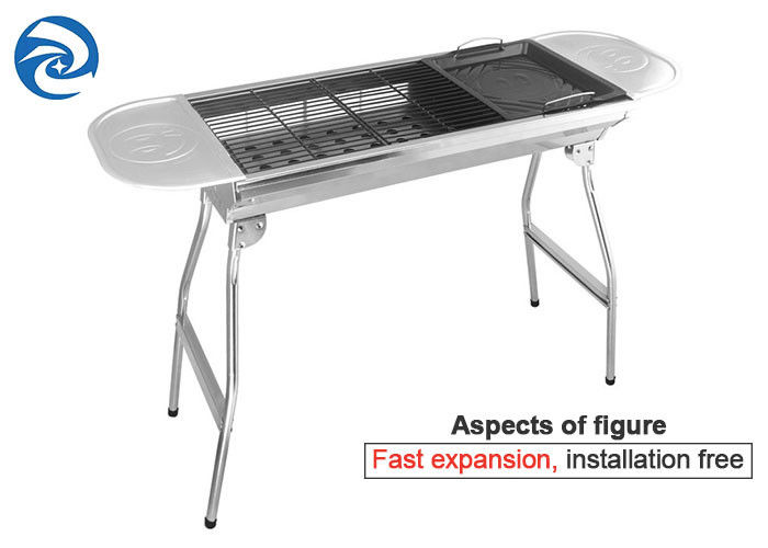 Panggangan Arang Luar Stainless Steel 73x33x71cm Lipat Portabel